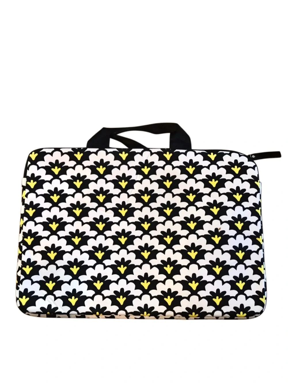 Vera Bradley Fanfare Black/White/Yellow 16” Zippered Laptop Case